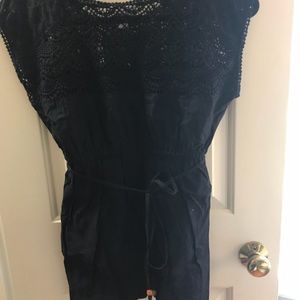 Motherhood maternity eyelet navy top